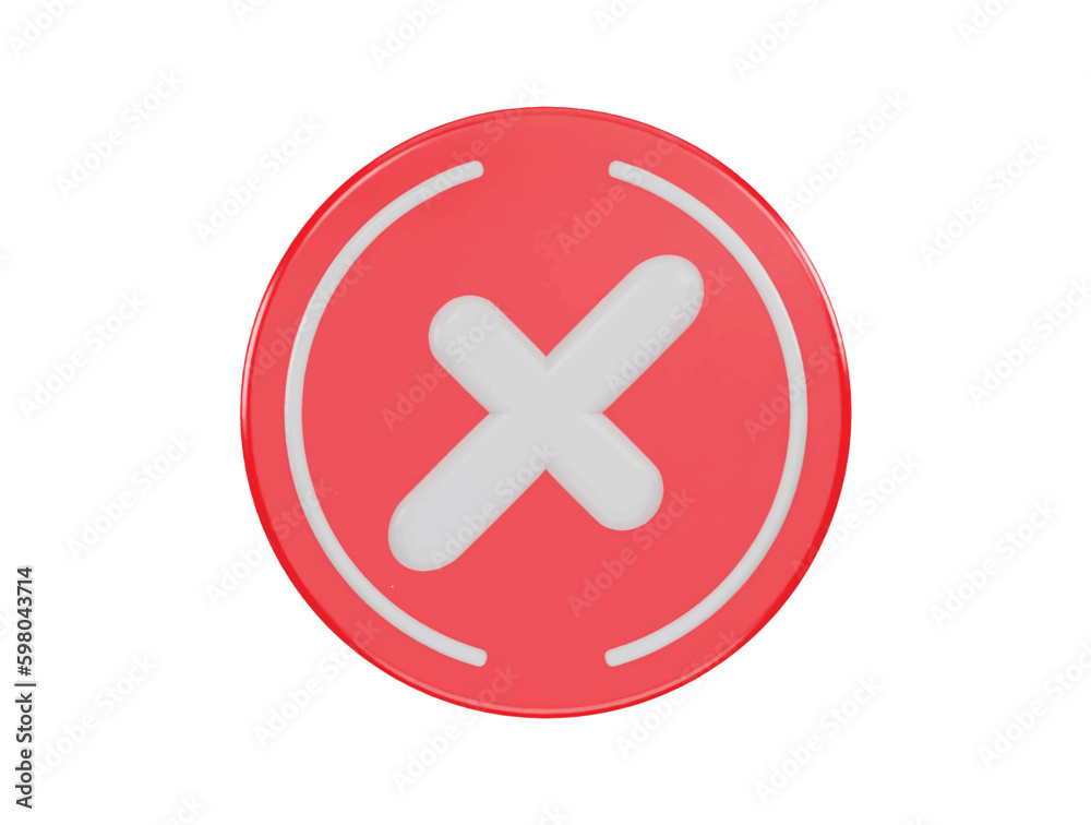 Fototapeta premium cancel icon 3d rendering vector illustration