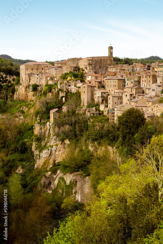 Sorano town in Tuscany, Italy