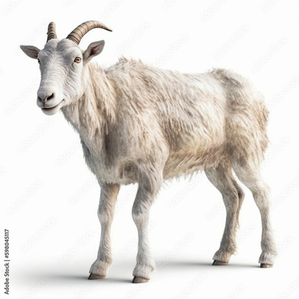 Goat isolated on white background (Generative AI) Goat isolated on white background (Generative AI)