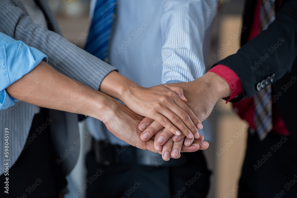 business teamwork putting join hands together. Unity and teamwork show by Stack mix of hands with Spirit diversity solidarity team Partner. Joins hands together teamwork meetings empower. business teamwork putting join hands together. Unity and teamwork show by Stack mix of hands with Spirit diversity solidarity team Partner. Joins hands together teamwork meetings empower.