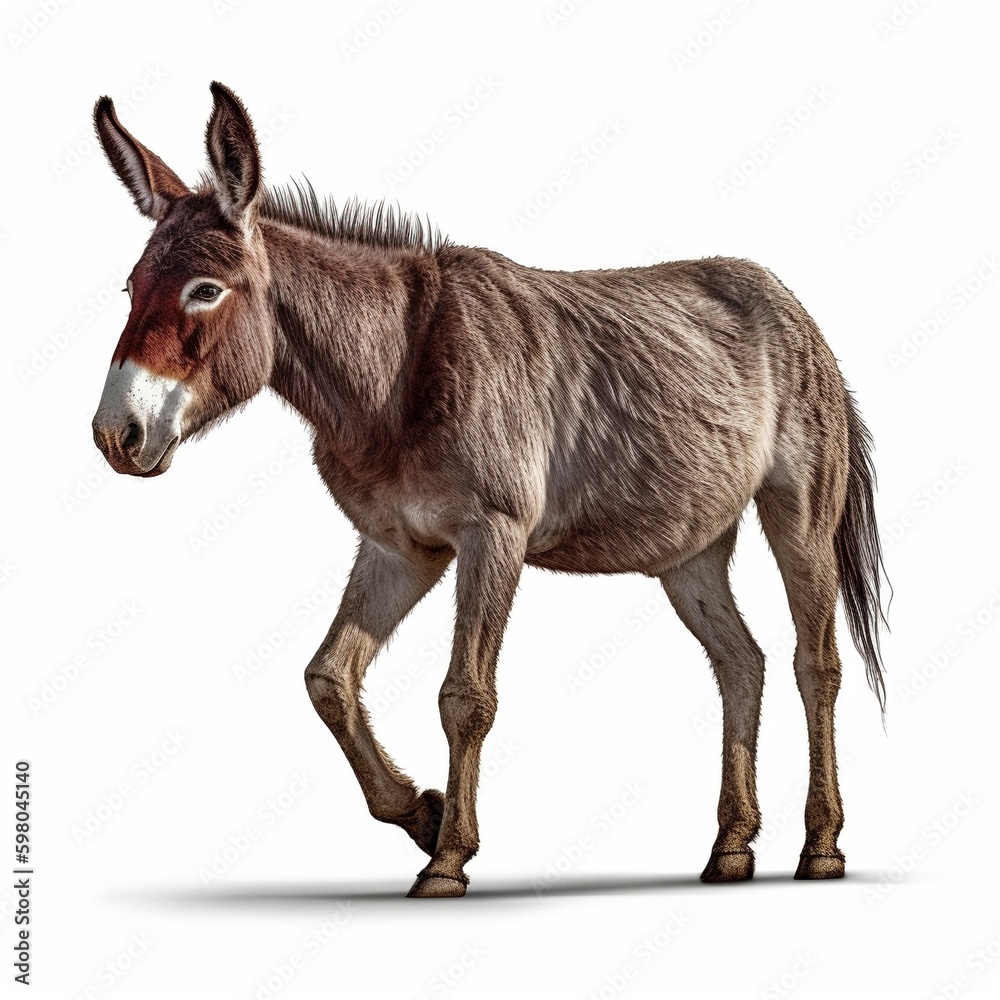 Mule isolated on white background (Generative AI) Mule isolated on white background (Generative AI)
