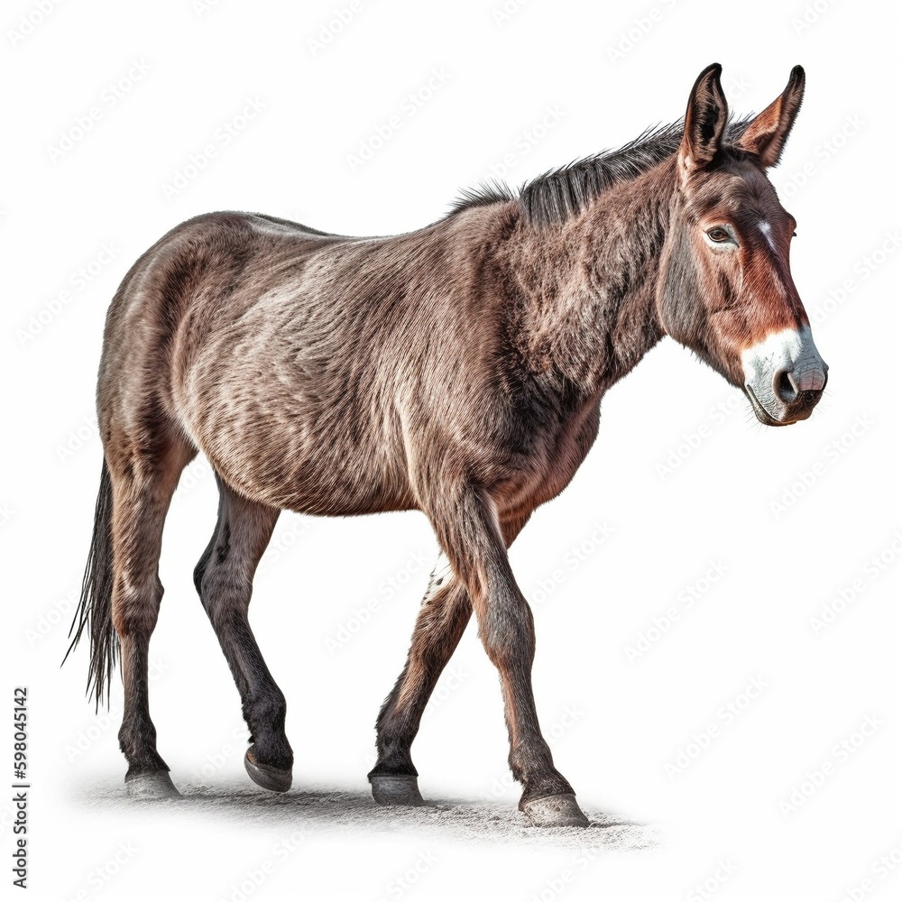 Obraz premium Mule isolated on white background (Generative AI)