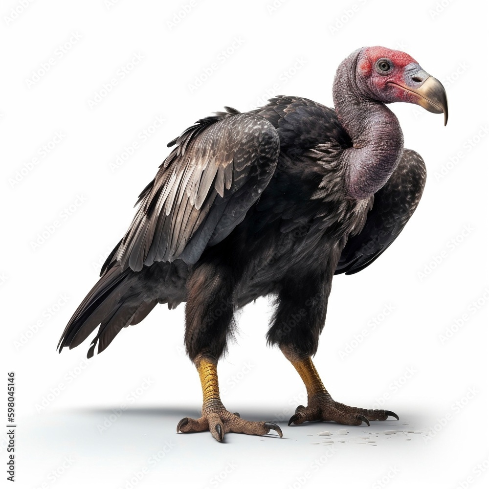 Obraz premium Condor isolated on white background (Generative AI)