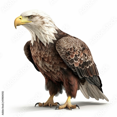 Eagle isolated on white background  Generative AI 