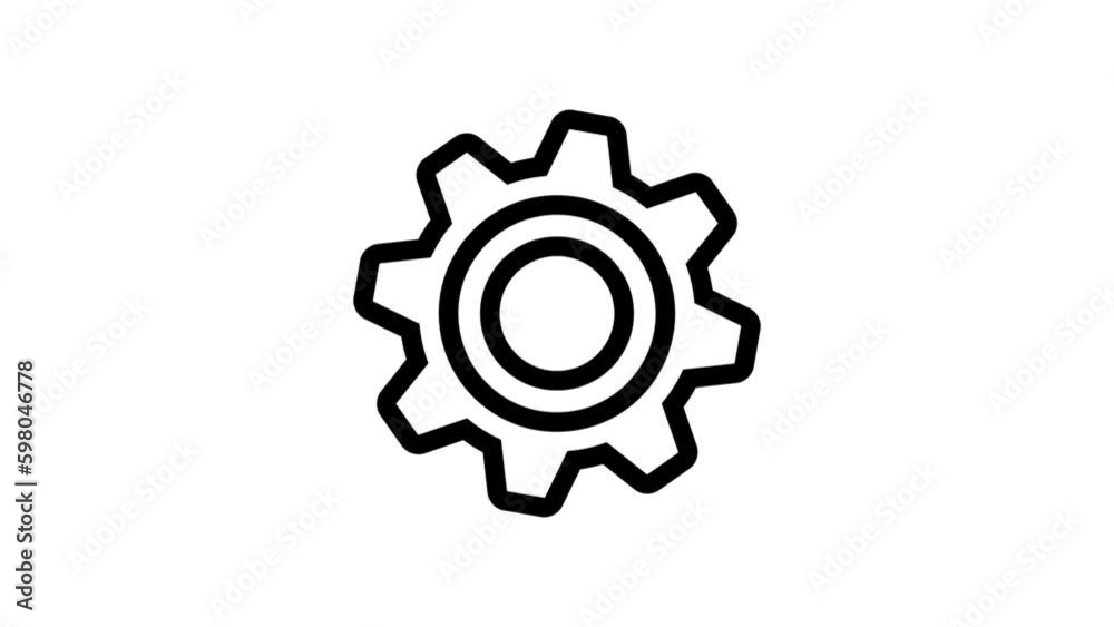 Rotating cog icon, Animated icon on transparent background, alpha channel included. Rotating cog icon, Animated icon on transparent background, alpha channel included.