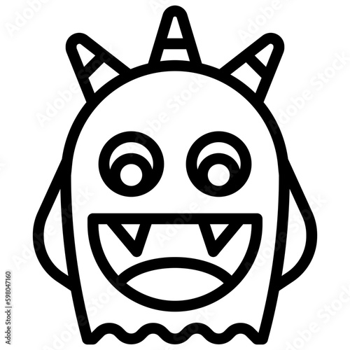 monster line icon,linear,outline,graphic,illustration