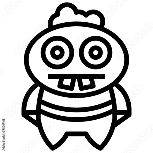 monster line icon,linear,outline,graphic,illustration