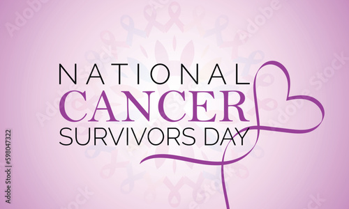 National Cancer survivors day is observed every year in June. banner design template Vector illustration background design.