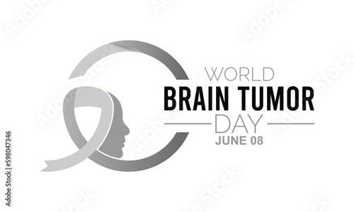 World Brain Tumor day is observed each year on June 8th.in the brain that forms masses called tumors. banner designtemplate Vector illustration background design.