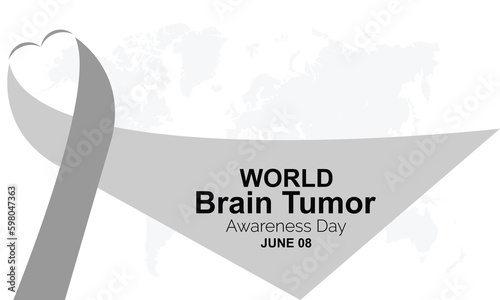 World Brain Tumor day is observed each year on June 8th.in the brain that forms masses called tumors. banner designtemplate Vector illustration background design.
