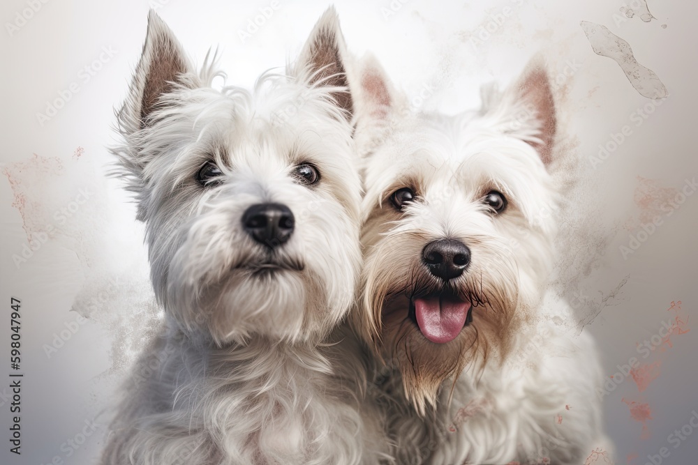 Adorable Jack the White Terrier Puppy in Love: A Portrait of a Generative Animal Pet: Generative AI Adorable Jack the White Terrier Puppy in Love: A Portrait of a Generative Animal Pet: Generative AI