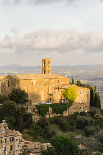 View of the town of Montalcino from the Fortezza in Val d'Orcia, Tuscany, Italy