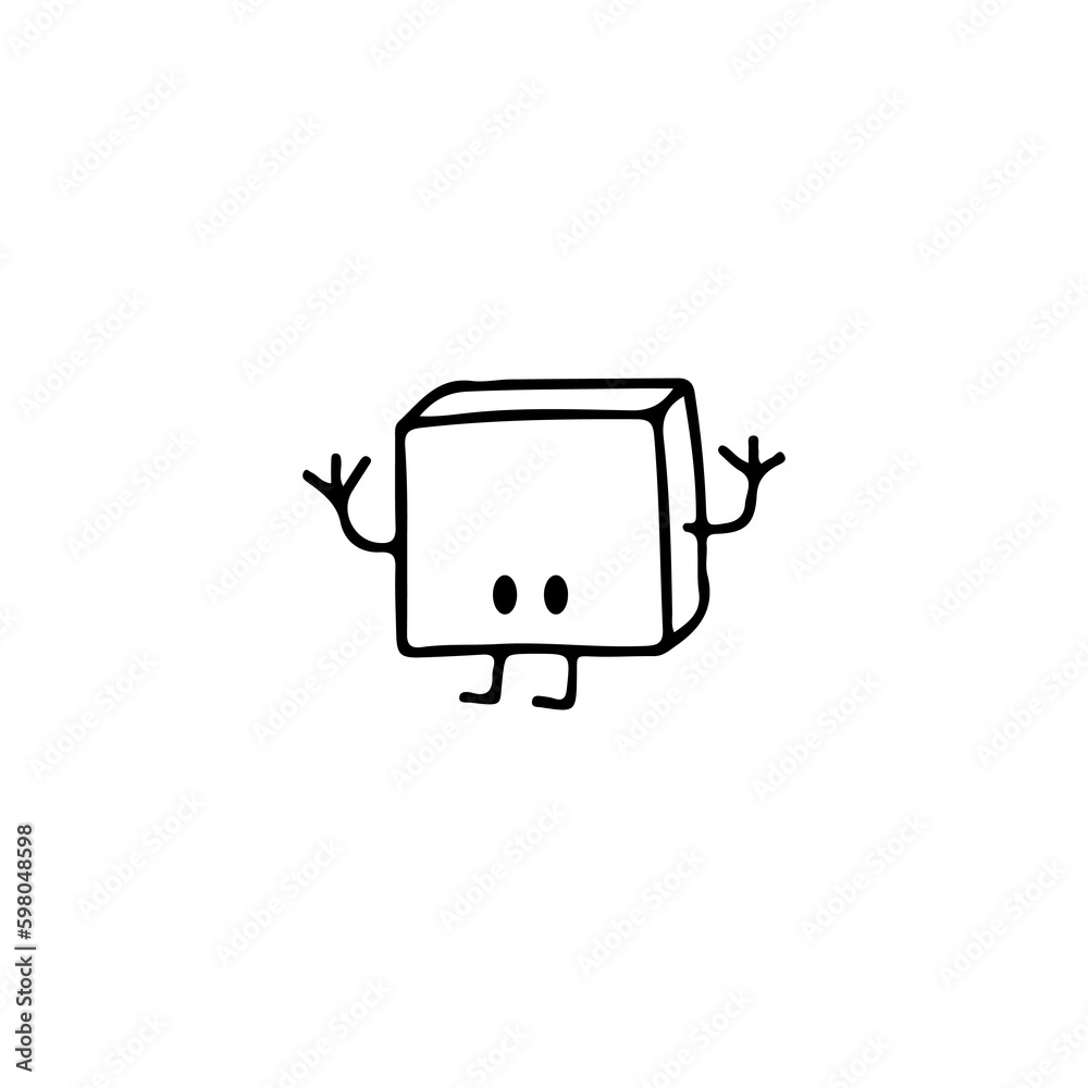 cute square doodle illustration vector cute square doodle illustration vector