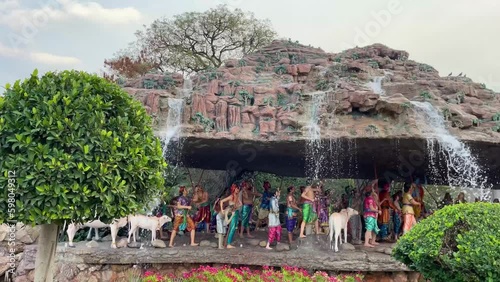 Prem Mandir is a Hindu temple dedicated to Shri Radha Krishna, located in the holy city of Vrindavan, Uttar Pradesh, India photo