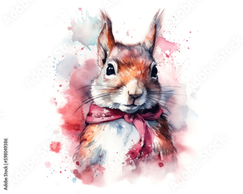 cute squirell portrait watercolor © Andreas
