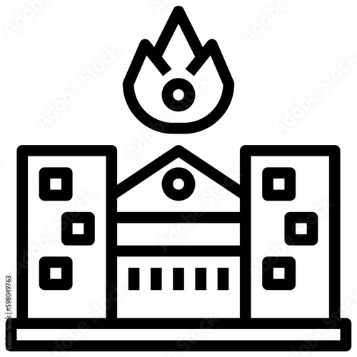 fire line icon,linear,outline,graphic,illustration