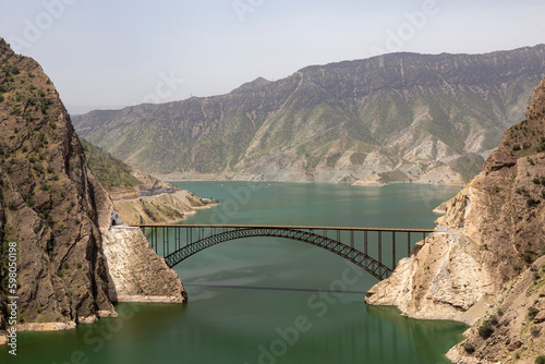 The Bridge over Dam Lake of Karun 4, Chaharmahal and Bakhtiari, Iran photo