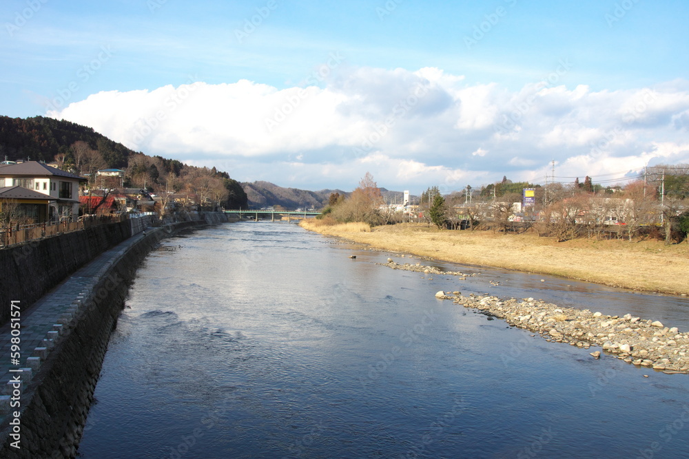 Riverbed seen in Ibaraki Prefecture