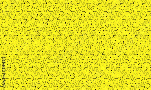 abstract seamless wave line pattern with yellow bg.