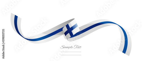 Finnish flag ribbon vector illustration. Finland flag ribbon on abstract isolated on white color background photo