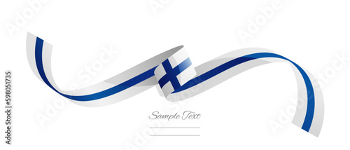 Finnish flag ribbon vector illustration. Finland flag ribbon on abstract isolated on white color background