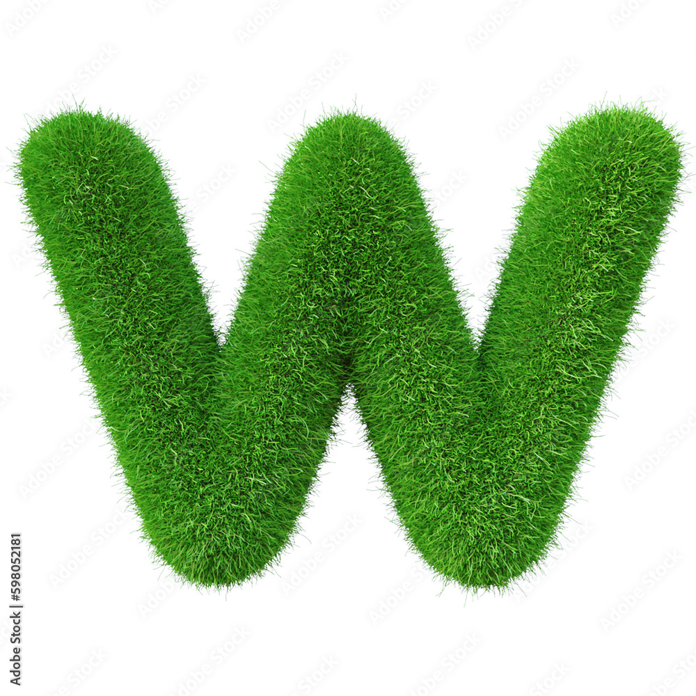 Grass Letter W Green Alphabet