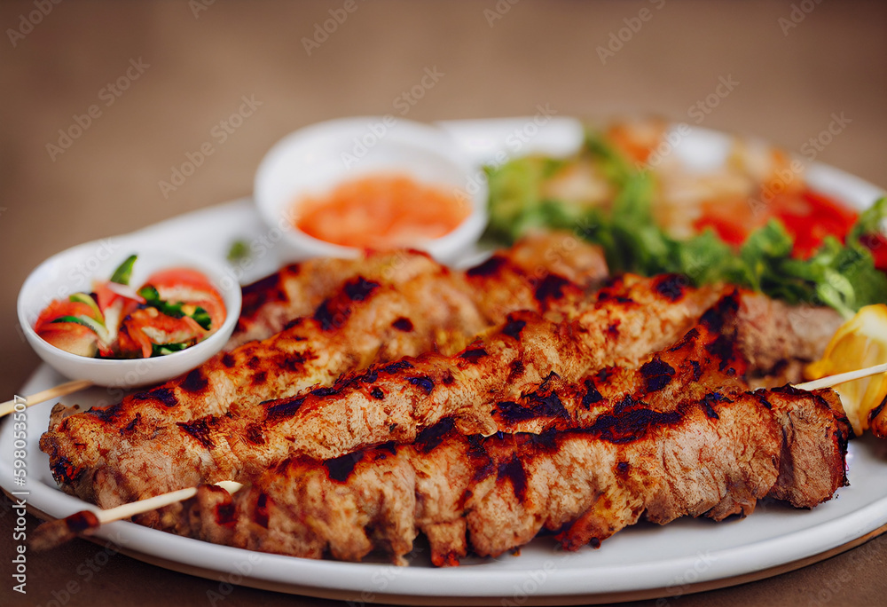 popular Asian dish for Ramadan mutton shamie kebabs, generative AI popular Asian dish for Ramadan mutton shamie kebabs, generative AI
