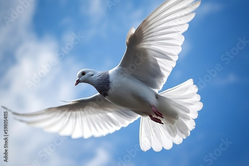 beautiful pigeon flying in the sky 