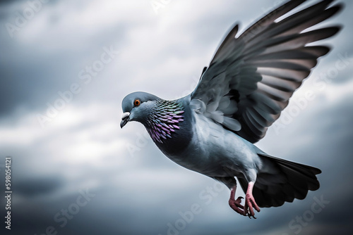 beautiful pigeon flying in the sky --
