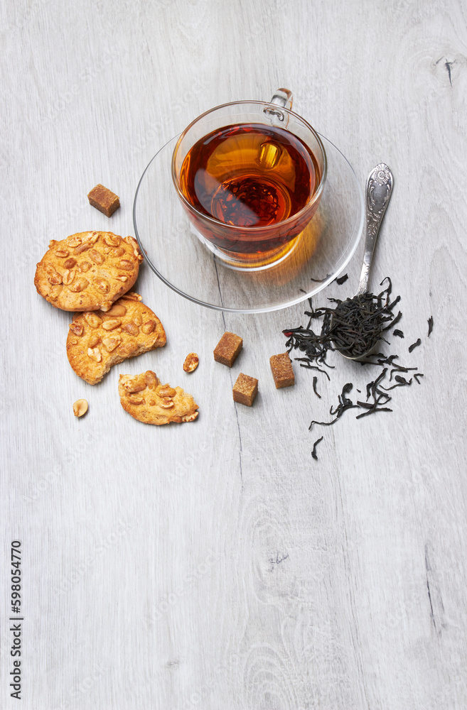 Cup of Tea on a light wooden background