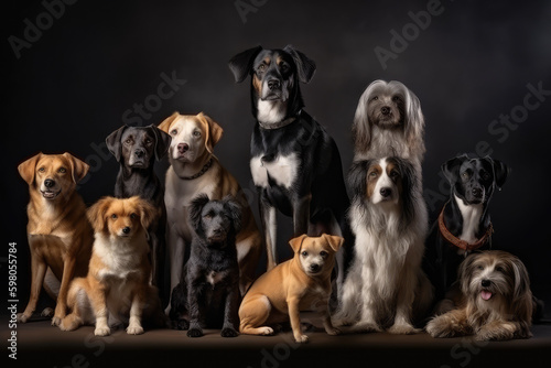 group of dogs, generative AI