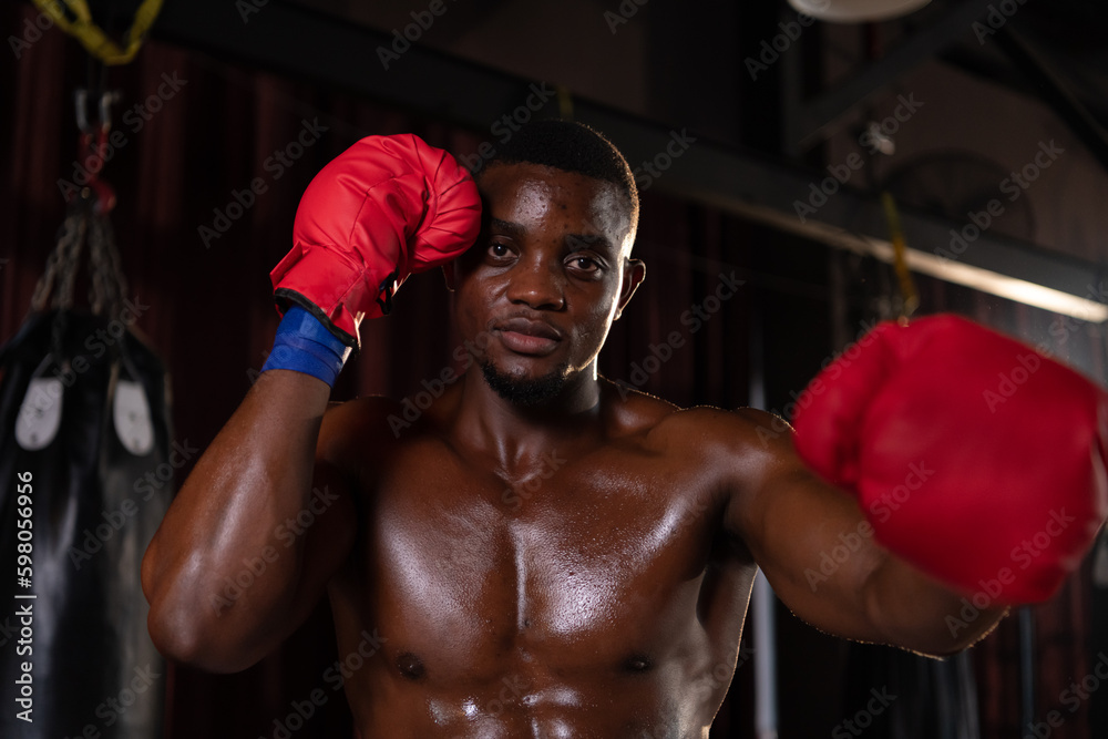 Portrait of foreign boxers vs Muay Thai, Is a Thai martial art of using weapons from the body such as fists, feet, knees, elbows. Portrait of foreign boxers vs Muay Thai, Is a Thai martial art of using weapons from the body such as fists, feet, knees, elbows.