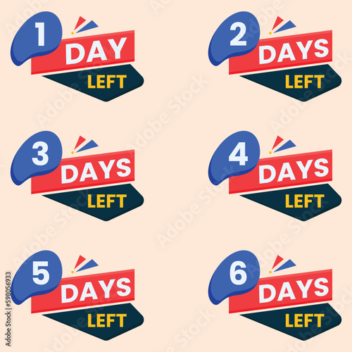 number of days left countdown banner vector