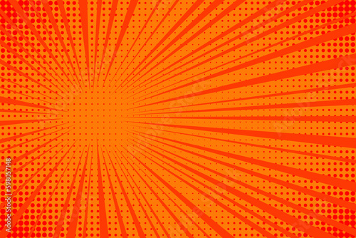 pop art sunbeam background side focus orange