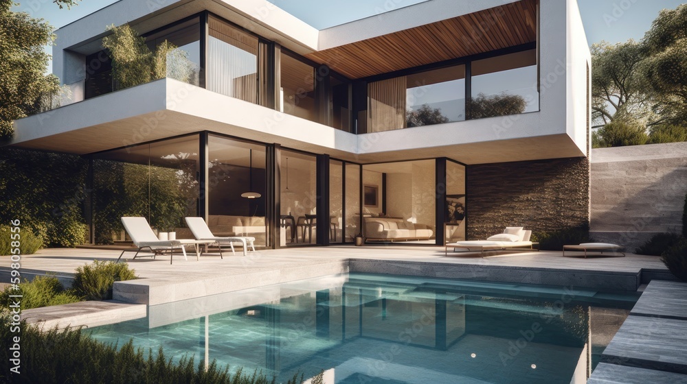 Fototapeta premium Beautiful Home Exterior. Generative AI