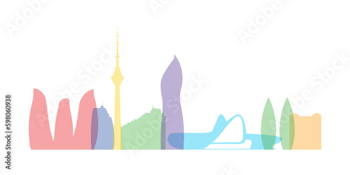 Modern Baku city colorful
