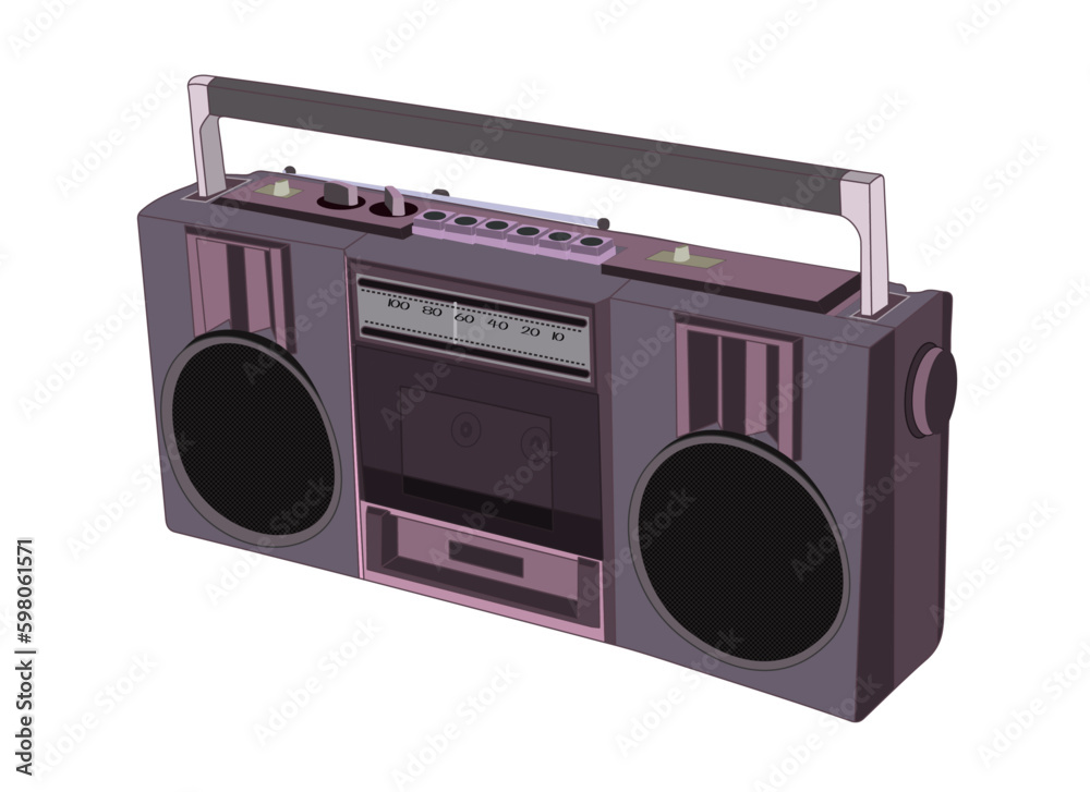 Fototapeta premium Magenta radio cassettes and grades with a single deck for cassette tapes