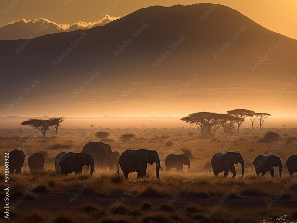 Graceful Elephants at Amboseli National Park