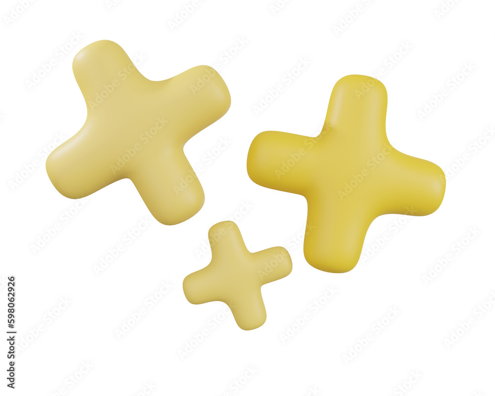 Obraz premium golden plus 3d render png