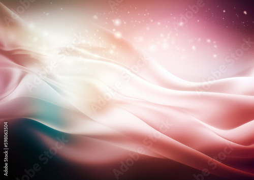 Modern wavy silk abstract background in many colors. Wavy silk material for background. Additional wallpaper, background or web in 3D design. Illustration generated by AI