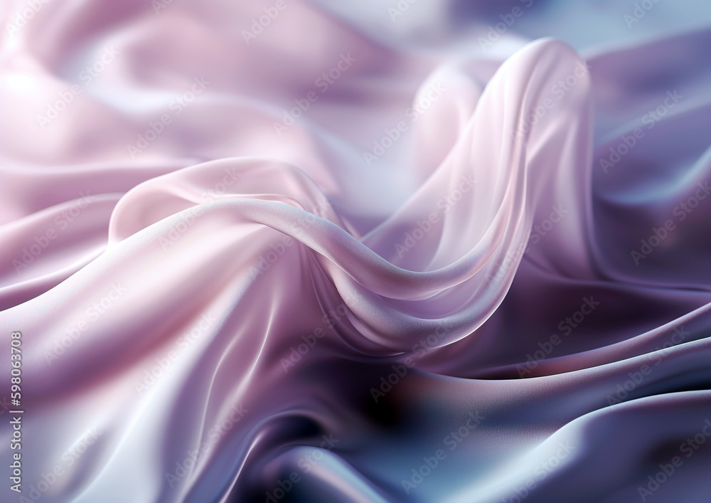 Obraz premium Modern wavy silk abstract background in many colors. Wavy silk material for background. Additional wallpaper, background or web in 3D design. Illustration generated by AI