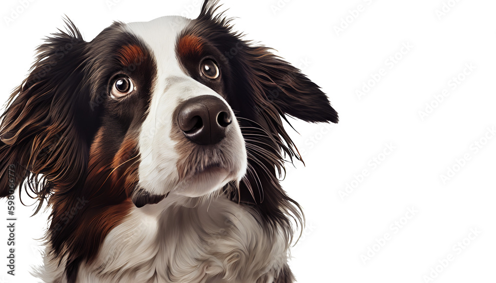 bernese mountain dog on a transparent background (PNG). Generative AI