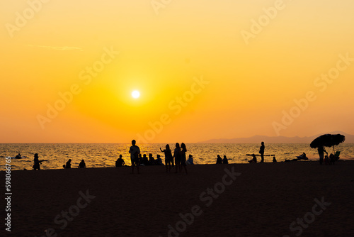 sunset on the beach