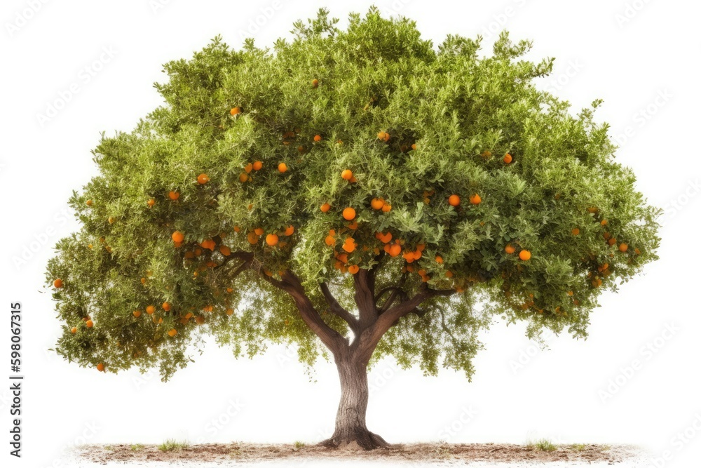 an Orange Tree Laden with Fruit. Generative AI Generative AI