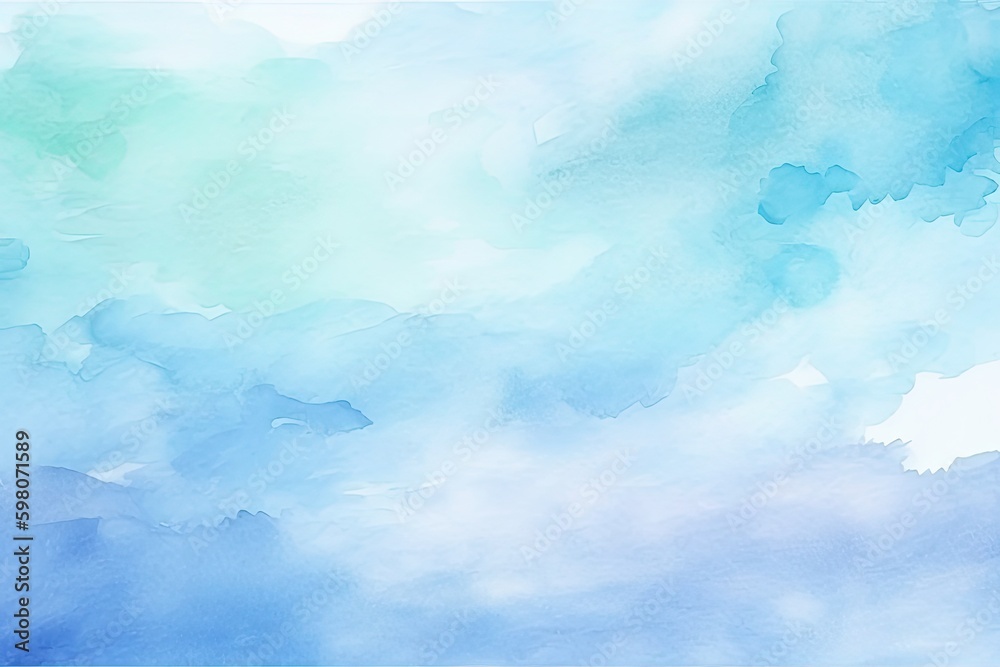 AI GENERATIVE, Blue degradate watercolor pastel background