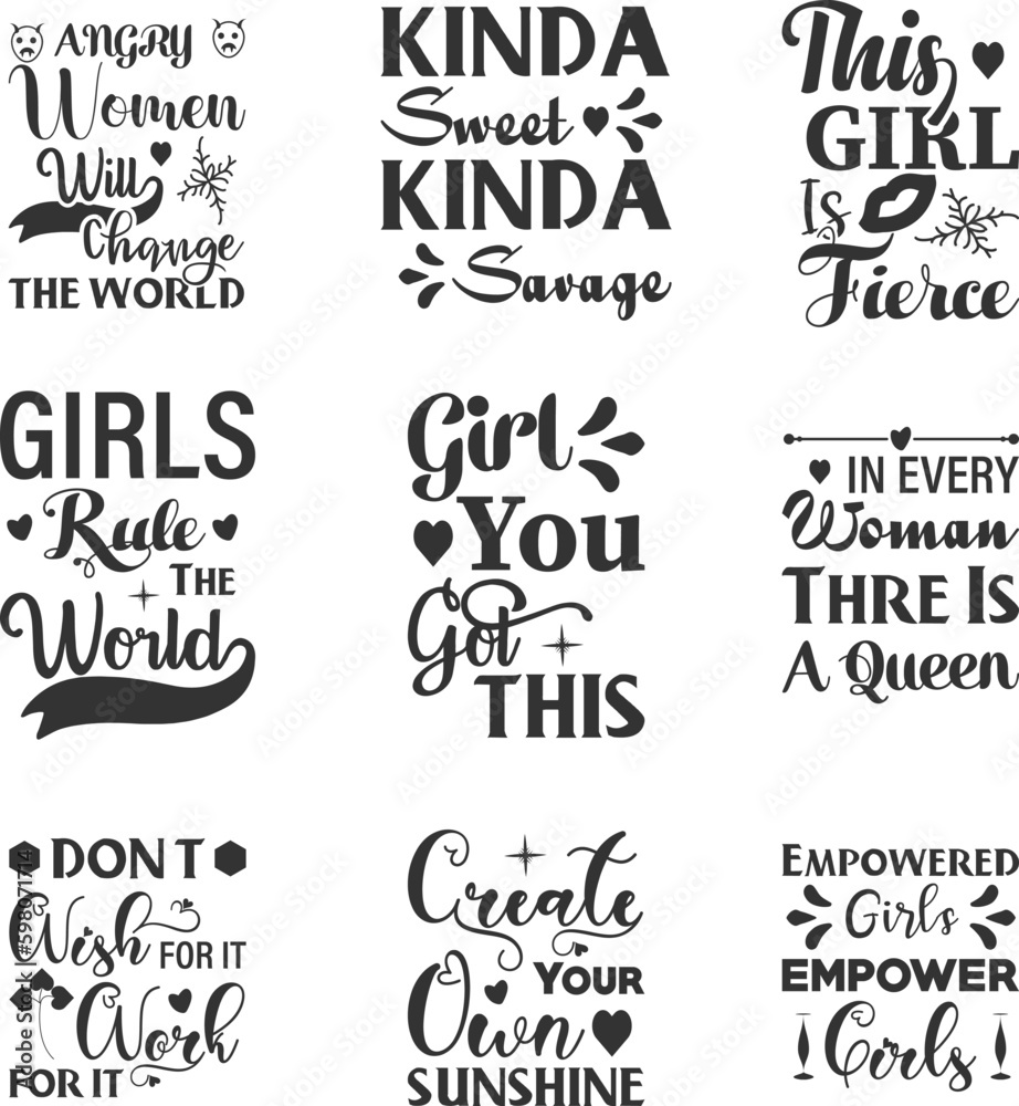Fototapeta premium Girl Power SVG Work Bundle.