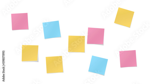 Wall of Shaded Sticky Notes Mess Transparent PNG Set