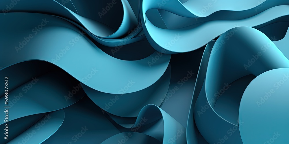Blue Bliss  Edgy and Chic Cut Paper Abstract Wallpaper Design, Generative AI