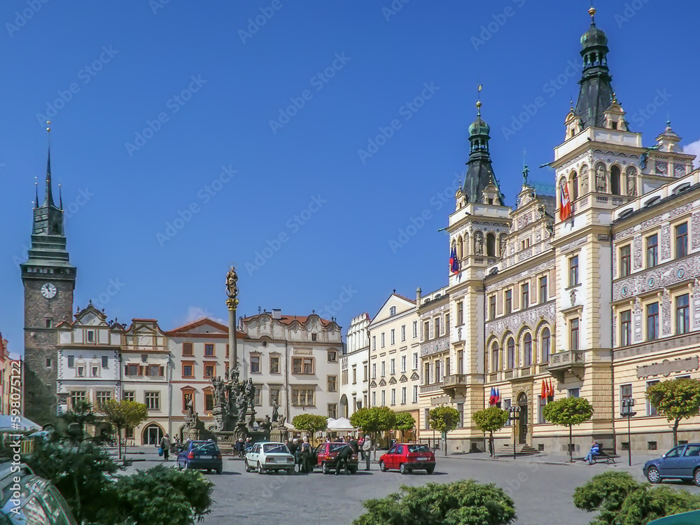 Main square in Pardubice, Czech Republic