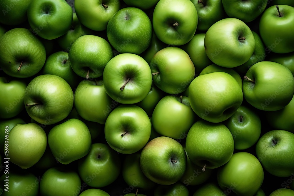 Green apple, Raw fruit background (Ai generated) Green apple, Raw fruit background (Ai generated)